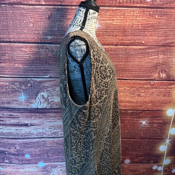 MSK Women Gold & Black Shimmering Lined Dress. Size XL - Picture 7 of 10